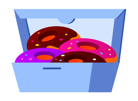Donut box - modern flat design style single isolated imageのイラスト素材