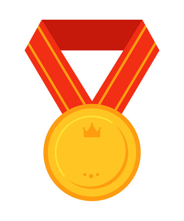 Gold medal - modern flat design style single isolated imageのイラスト素材