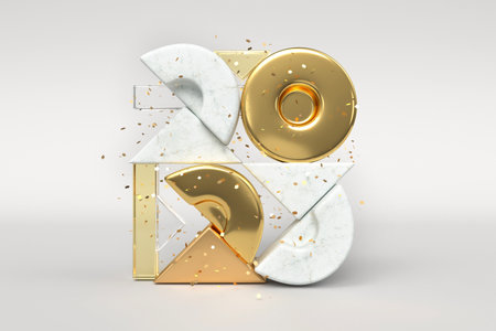Happy New Year 2023 modern colorful 3d illustrationの写真素材