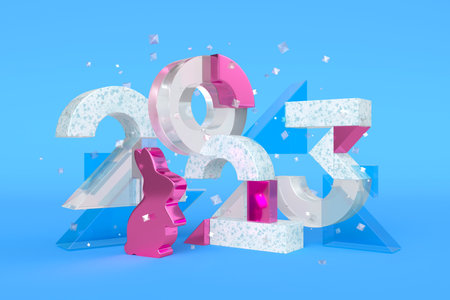Happy New Year 2023 modern colorful 3d illustration