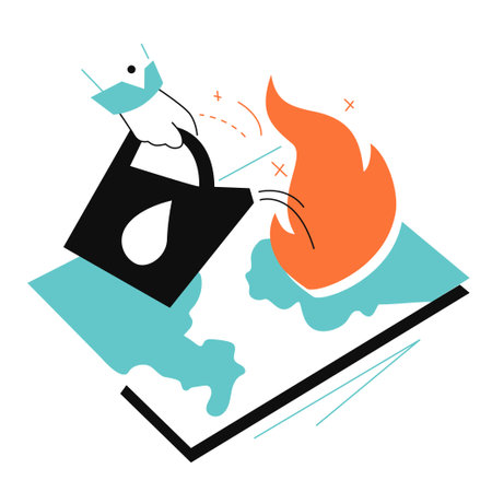 Add fuel to the fire - colorful flat design style illustrationのイラスト素材