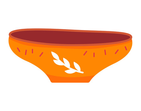 Clay man-made bowl - modern flat design style single isolated objectのイラスト素材