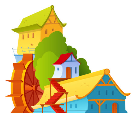 Urban settlement - modern flat design style single isolated imageのイラスト素材