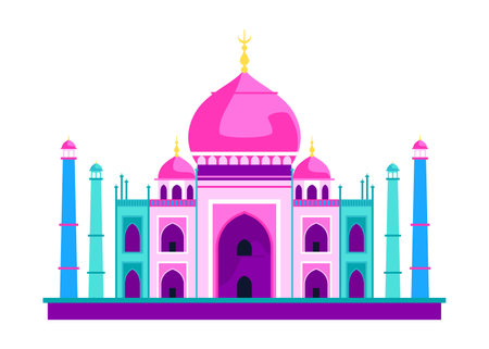 Taj Mahal - modern flat design style single isolated imageのイラスト素材
