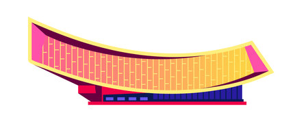 National Library in Sejong - flat design style single isolated imageのイラスト素材
