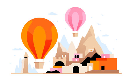 Valley of the Witch Trumpets - modern colored vector illustrationのイラスト素材