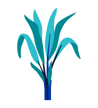 Leafy plant - modern flat design style single isolated imageのイラスト素材