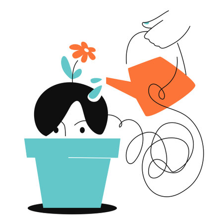 Work with a psychologist - colorful flat design style illustrationのイラスト素材