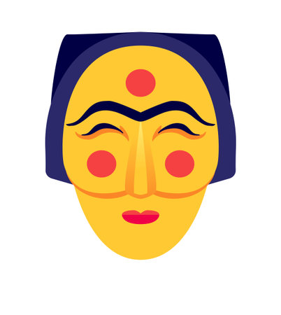 Traditional Korean mask - flat design style single isolated imageのイラスト素材