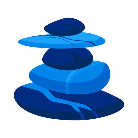 Small cairn - modern flat design style single isolated imageのイラスト素材
