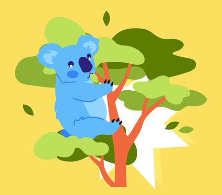 Koala on a tree - modern colored vector illustrationのイラスト素材