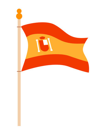 Spanish national flag - colorful flat design style objectのイラスト素材