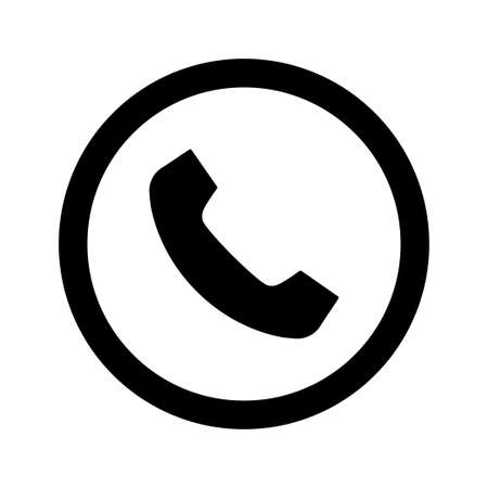 phone icon vector. phone in round flat icon symbolのイラスト素材