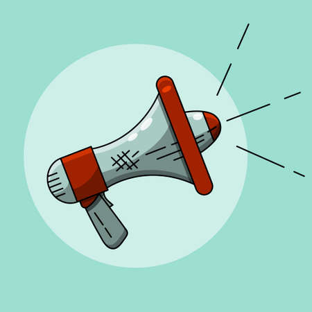 Megaphone icon. Flat vector illustrationのイラスト素材