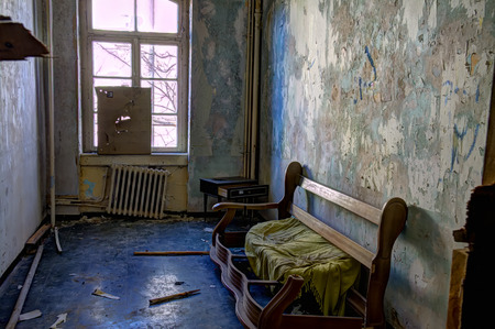 abandonned and brocken couchの写真素材