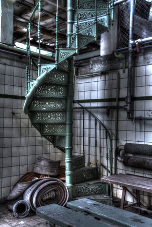 abndonned mine spiral staircaseの写真素材