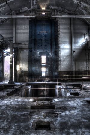 mine pit trollay repair station main hall Franceの写真素材