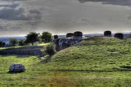abandoned french bunker from the Ligne Maginotの写真素材