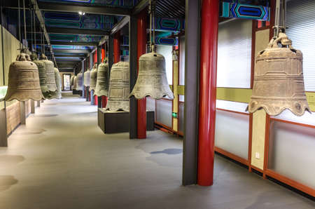 Bells in the big bell temple at Beijingのeditorial素材