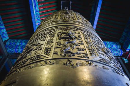 Bells in the big bell temple at Beijingのeditorial素材
