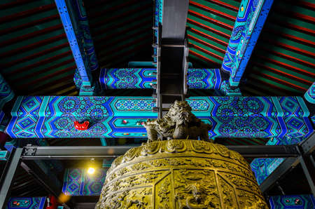 Bells in the big bell temple at Beijingのeditorial素材
