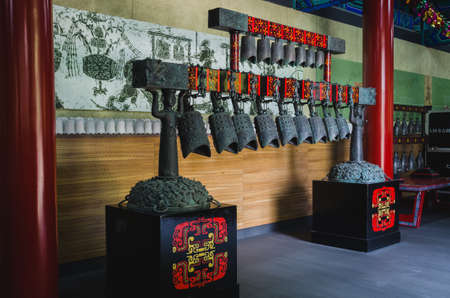 Bells in the big bell temple at Beijingのeditorial素材