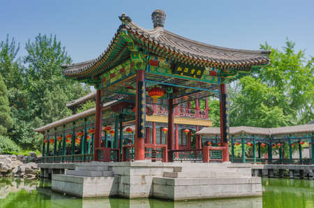Beijing Grand View Garden of Red Han green drinks pavilionのeditorial素材