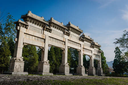 ancient Doorway in the parkの写真素材