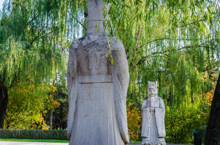 Figurine of old man statues in the parkの写真素材