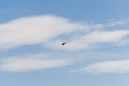 Helicopter in the airの写真素材
