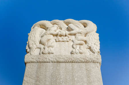 Sculpture on the steleの写真素材