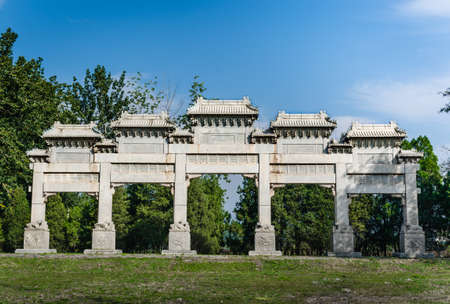 Stone archway of the  Ming Dynasty Tombsのeditorial素材