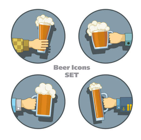 Set of 4 icons about beer, bar and drinkingのイラスト素材