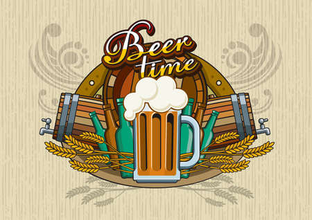 Beer theme for bar menu, label or posterのイラスト素材