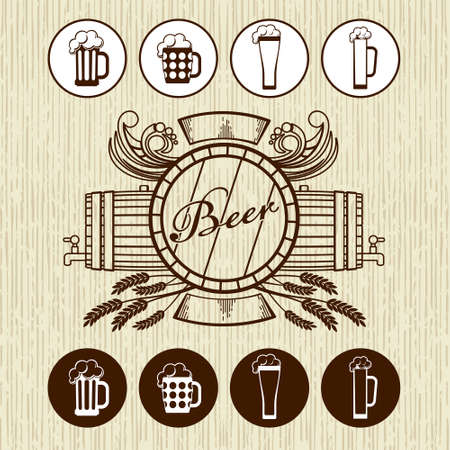 Beer theme for Bar menu, poster or siteのイラスト素材