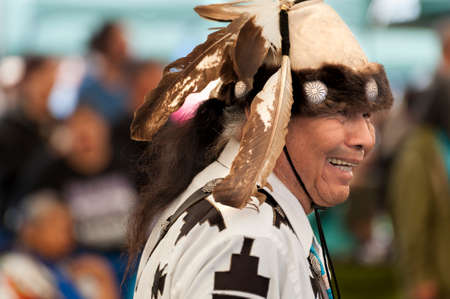 Portland, Oregon, USA - June, 14, 2014: Native American Indian dressed in full regalia at Delta Park annual Pow Wow in Portland Oregonのeditorial素材