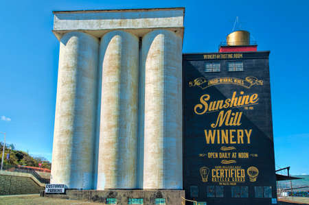 The Dalles, Oregon USA - April 2, 2015:  Sunshine Mill Winery now occupies what use to be an old grainery in The Dalles, Oregon.のeditorial素材