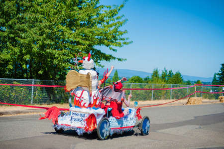 Portland, Oregon, USA - August 14, 2010:  Annual Mt. Tabor Adult Soapbox Races held every summer in...