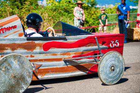 Portland, Oregon, USA - August 14, 2010:  Annual Mt. Tabor Adult Soapbox Races held every summer in...