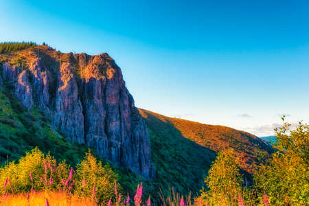 Morning sun adds warmth to this view of Castle Ridge, near Mt. St. Helens, in the Gifford Pinchot National Forest in Washington State.の写真素材