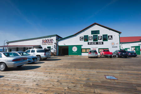Astoria, Oregon, USA - April 7, 2016: Pier 39 in Astoria, Oregon on the Columbia River near the Pacific Ocean.のeditorial素材