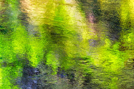 Salmon River in Mt. Hood National Forest.  It's reflecting flowing waters attract the eyeの写真素材