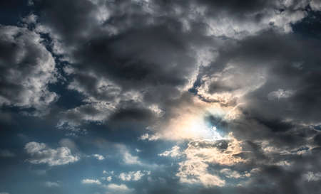 Clouds light up by the sunの写真素材