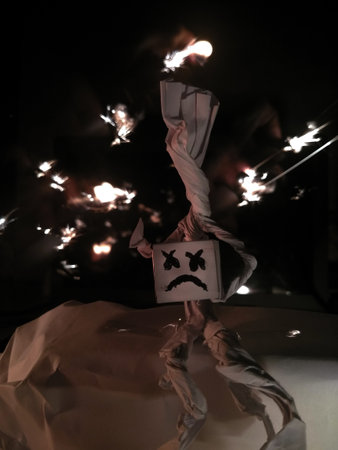 Wedding decoration with candles in the shape of a ghost.の写真素材