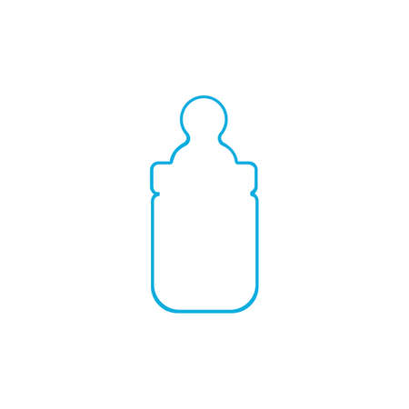 Baby bottle with a nipple. Isolated on blue background. Raster versionのイラスト素材