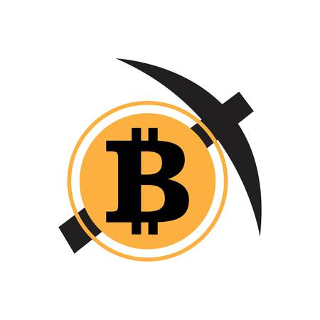 Bitcoin icon vector illustration designのイラスト素材