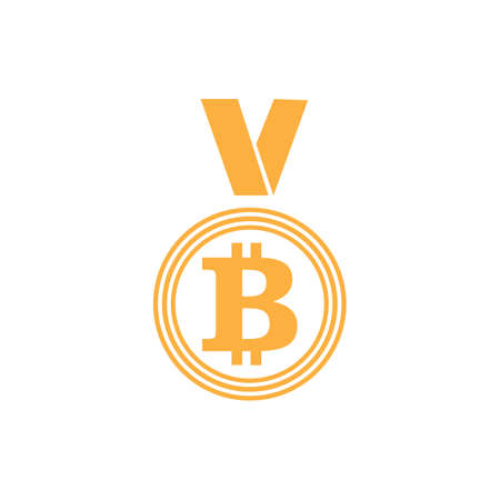 Bitcoin icon vector illustration designのイラスト素材