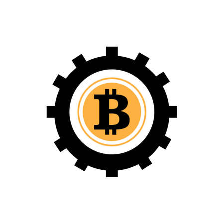 Bitcoin icon vector illustration designのイラスト素材