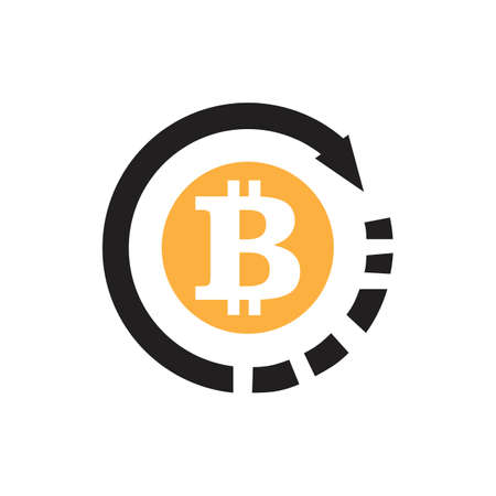 Bitcoin icon vector illustration designのイラスト素材