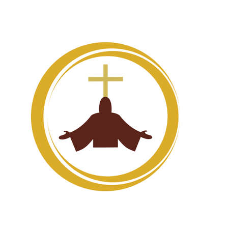 church christian line art design,Christian symbols.のイラスト素材